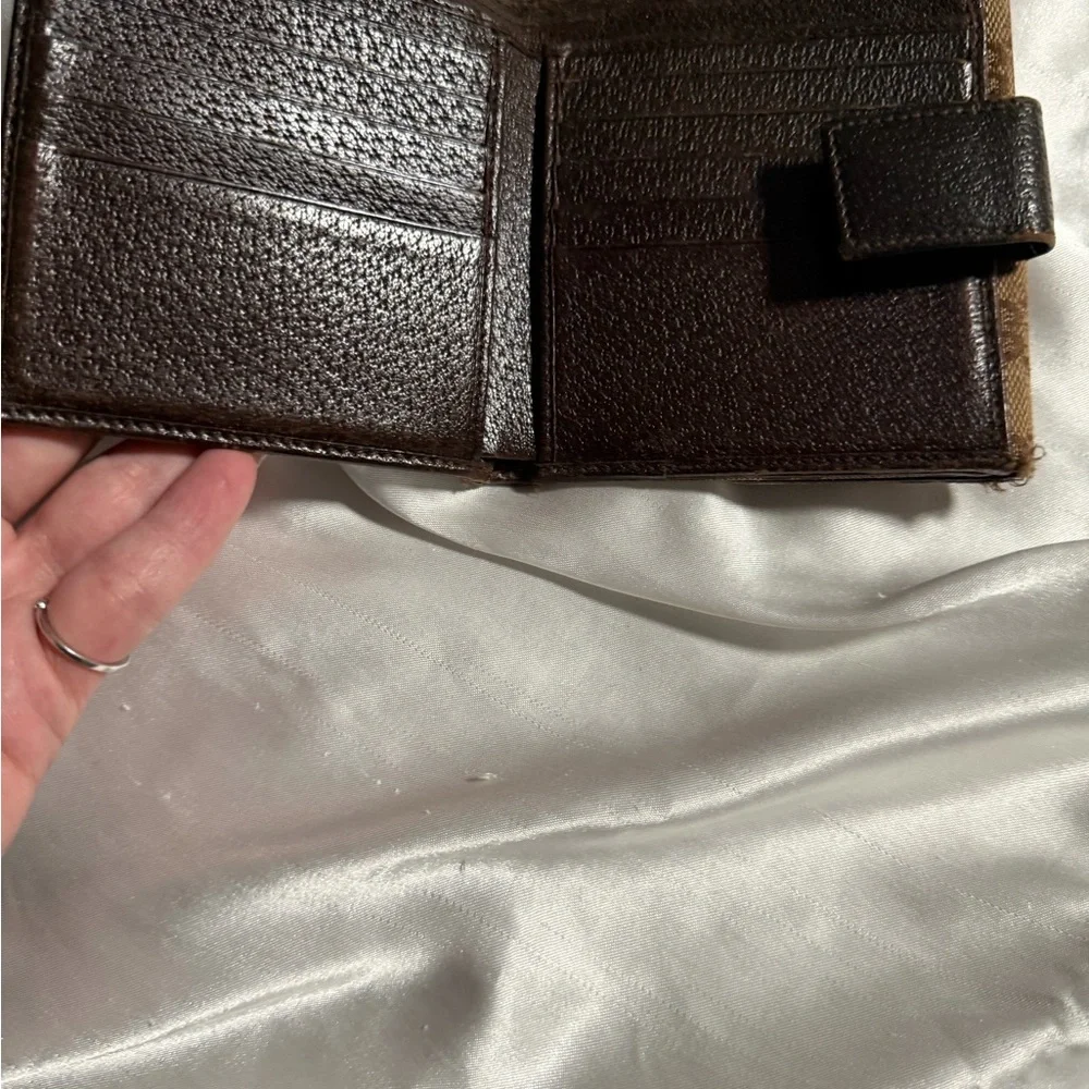 Gucci tan brown GG jacquard snap wallet with silver-tone button - Picture 6 of 8